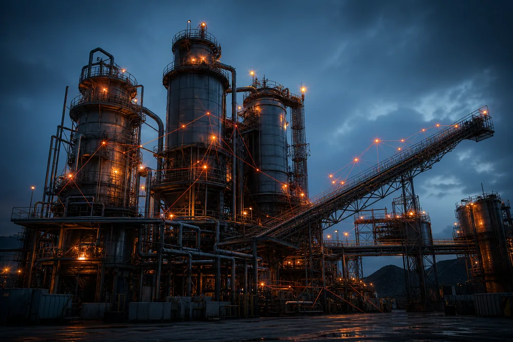 Connected industrial processing plant